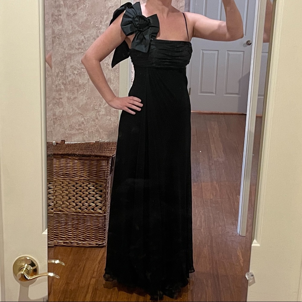 JS Collections black bow shoulder dress